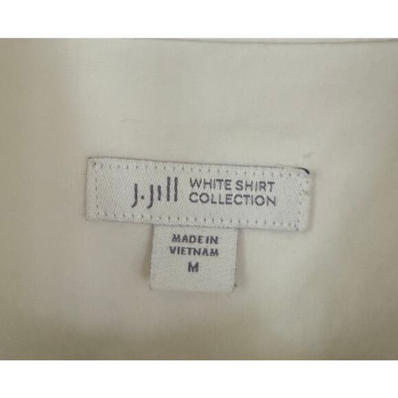 J Jill Classic White Shirt Collection Lightweight Long Sleeve Shell ButtonDown-M - Picture 4 of 6
